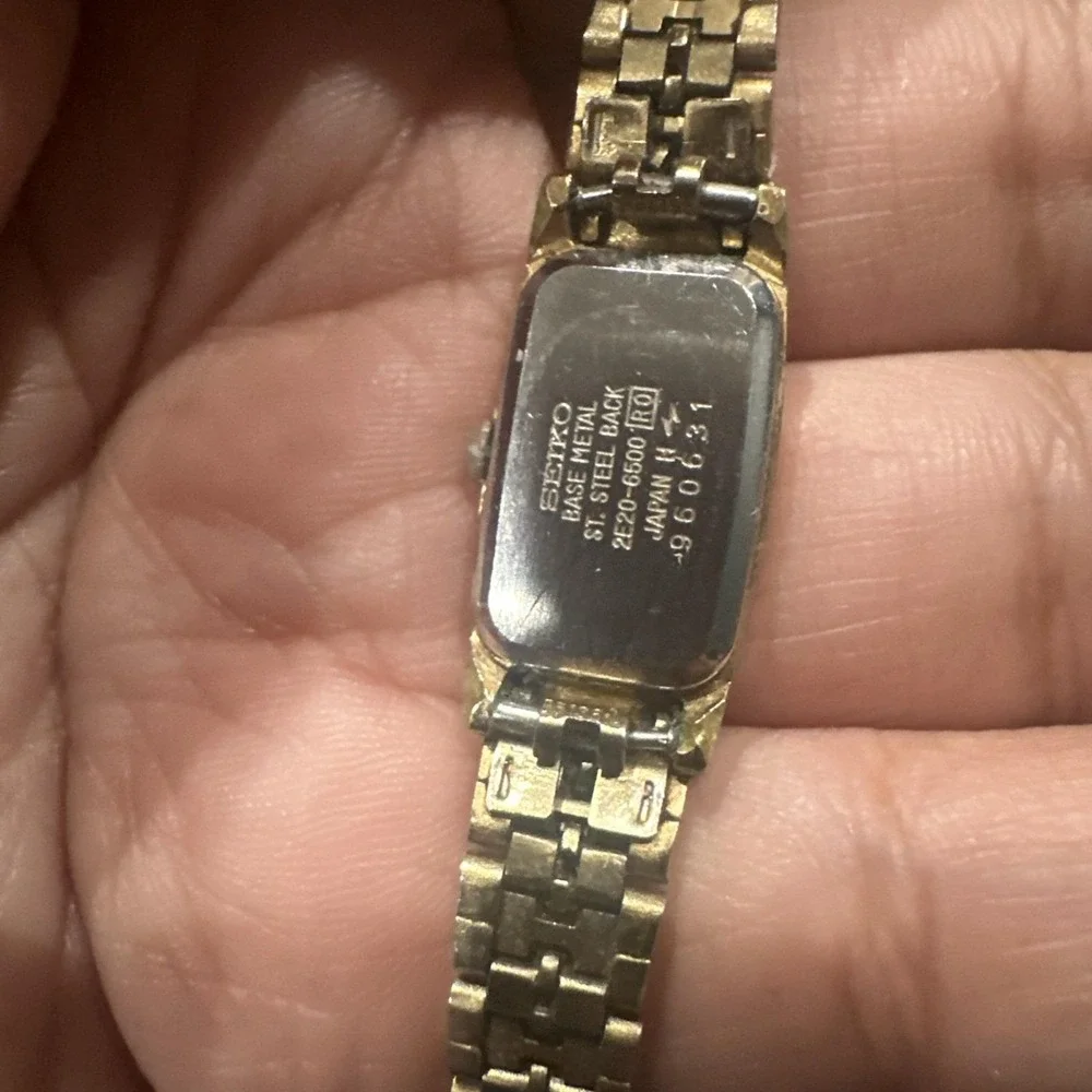 Working Vintage Seiko‎ Women's 13mm Gold Tone Bracelet Watch 2e20-6500 Fit 6.5in